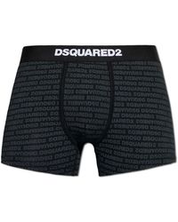 DSquared² - Ondergoed ,Zwart ,Katoen Cotton Boxer Briefs Met Monogram - Lyst