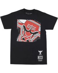 Mitchell & Ness - Tops ,Zwart ,Katoen Chicago Bulls Nba Tee Zwart - Lyst