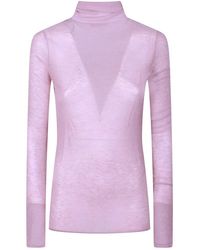 Pinko - Truien & Vesten ,Roze ,Moss Turtle Neck Sweater - Lyst
