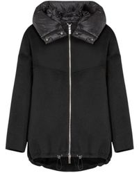 Gimo's - Jassen ,Zwart ,Wol Oversized Double Wool Parka - Lyst