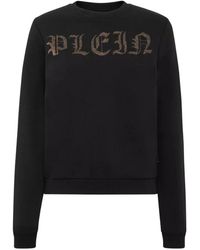 Philipp Plein - Sweatshirt Met Kristallen Logo - Lyst