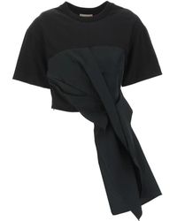 McQueen - Tops ,Zwart ,Stijlvolle Cut And Sew T-Shirt - Lyst