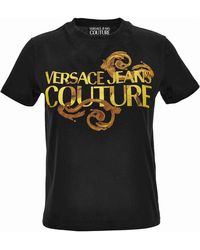 Versace Jeans Couture - T-Shirt En Coton À Logo Imprimé - Lyst