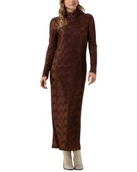 Another Label - Alaiya Maxikleid Braun Langarm - Lyst