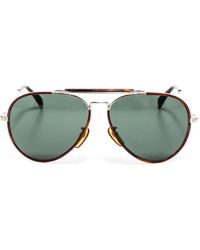 David Beckham - Accessoires ,Bruin ,Aviator Zonnebril Met Acetaat- En Metalen Montuur - Lyst