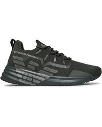 EA7 - Sneakers sportive nere con suola in gomma - Lyst