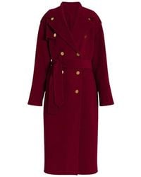 Alberta Ferretti - Jassen ,Rood ,Wol Lange Wollen En Kasjmieren Jas - Lyst