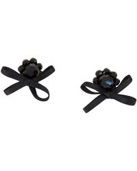 Simone Rocha - Boucles d'oreilles de marguerite petite Crystal Black - Lyst