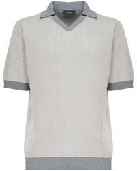 Zanone - Grijze Katoenen T-Shirts En Polos - Lyst