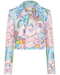 Philipp Plein - Cropped Boxy Biker Jack - Lyst