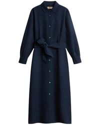 Woolrich - Lyocell Linnen Chemisier Jurk - Lyst
