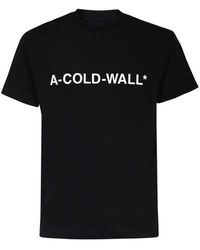 A_COLD_WALL* - Baumwoll-t-shirt mit geripptem ausschnitt - Lyst