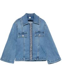 Liu Jo - Jassen ,Blauw ,Denim Modern Denim Jas Met Bouclé Detail - Lyst