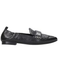 Ash - Schwarze flache lederschuhe mit fransen - Lyst