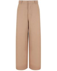 Max Mara - Broeken ,Bruin ,Katoen Bruine Jersey Wijde Pijp Broek - Lyst