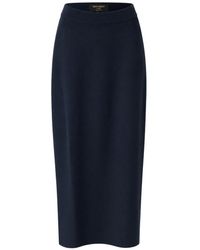 Gran Sasso - Rokken ,Blauw ,Nylon Midi Jersey Rok - Lyst