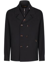 Moorer - Jassen ,Blauw ,Gewatteerde Reversjas - Lyst
