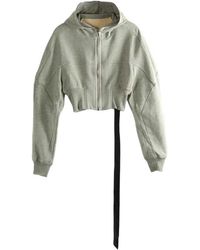 Rick Owens - Hoodies & Sweatvesten ,Grijs ,Katoen Cropped Zip-Up Hoodie - Lyst