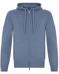 Fedeli - Kapuzen-Reißverschluss-Strickjacke - Lyst