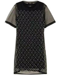 Twinset - Schwarzes Tüll Besticktes Kleid Set - Lyst