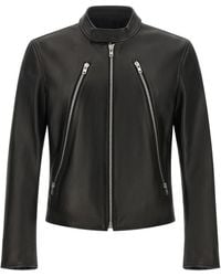 Maison Margiela - 5-Ritssluiting Leren Jas - Lyst