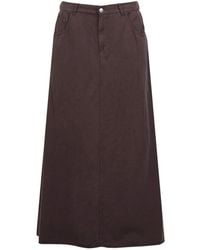 Jucca - Rokken ,Bruin ,Katoen Flared Maxi Rok - Lyst