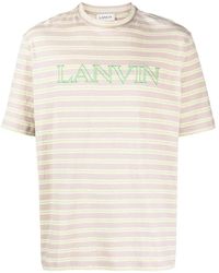Lanvin - Tops ,Wit ,Katoen Wit Basic T-Shirt - Lyst