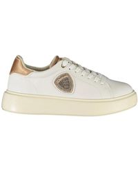 Blauer - Schoenen ,Wit ,Witte Leren Sneaker Met Bronzen Accenten - Lyst