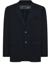 Rrd - Jassen ,Zwart ,Single-Breasted Jas Van Stretchstof Met Micro-Patroon - Lyst
