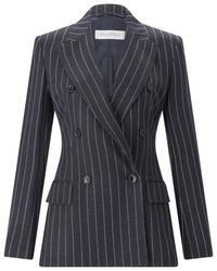Max Mara - Gestreepte Double-Breasted Blazer - Lyst