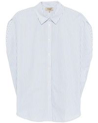 Woolrich - Overhemden ,Blauw ,Gestreepte Overhemd - Lyst
