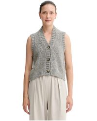 Marc O' Polo - Jassen ,Grijs ,Wol V-Hals Vest - Lyst