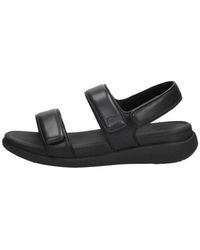 Fitflop - Schoenen ,Zwart ,Leer F-Mode Go Verstelbare Flatform Sandalen - Lyst