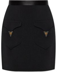 Versace - Rokken ,Zwart ,Wol Wool Mini Skirt - Lyst
