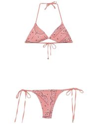 VENUJA - Badmode ,Roze ,Paisley Print Kristal Versierde Driehoek Bikini - Lyst