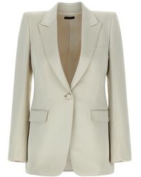 Tom Ford - Washed Cotton Silk Blend Duchesse Single Breasted Jacket - Lyst