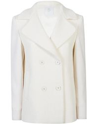 Eleventy - Jassen ,Wit ,Katoen Gebreide Mouw Peacoat - Lyst