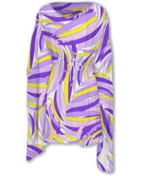 MC2 Saint Barth - Kleedjes ,Paars ,Lange Poncho Met Patroon - Lyst