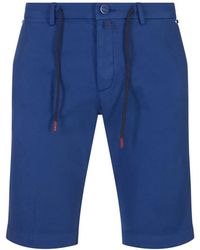 Kiton - Blaue seiden-bermuda-shorts aus baumwolle - Lyst