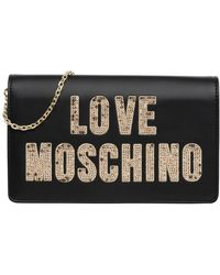 Love Moschino - Glitzerndes logo crossbody tasche - Lyst
