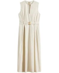 Woolrich - Poplin Mouwloze Jurk Met Riem - Lyst