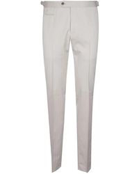 PT Torino - Broeken ,Grijs ,Leer Slim Pant - Lyst