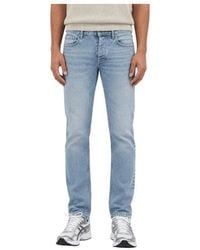 Pure Path - Jeans ,Blauw ,Katoen The Ryan Slim Fit Jeans - Lyst