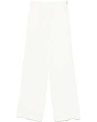 Patrizia Pepe - Broeken ,Wit ,Polyester Wijde Witte Broek Voor Moderne Vrouw - Lyst