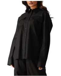 Gestuz - Schwarze Leinenbluse Für Frauen - Lyst
