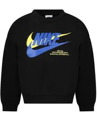 Nike - Fitness ,Zwart ,Katoen Zwarte Katoenen Fleece Sweatshirt Met Logo - Lyst