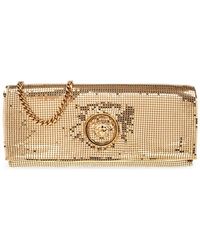Versace - Tassen ,Geel ,Clutch Met Glinsterende Kristallen - Lyst