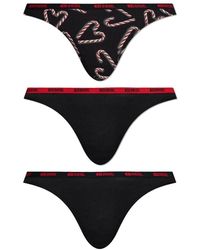 DIESEL - Ondergoed ,Zwart ,Katoen Stars-Utlt-3Pack Thong Trio - Lyst
