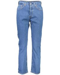 Levi's - Jeans ,Blauw ,Katoen Blauwe Katoenen 5-Pocket Jeans Met Logo - Lyst