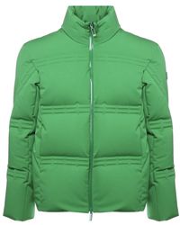 Moncler - Groene Gewatteerde Jassen Met Ritssluiting Zakken - Lyst